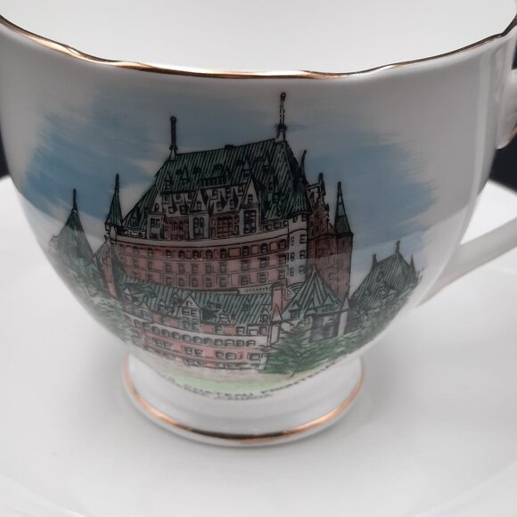 Vintage Royal Grafton Fine Bone China Teacup & Saucer Set With Chateau Frontenac - Picture 8 of 8